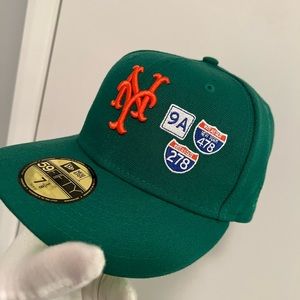 New york mets interstate sign green new era fitted lime green color brim 7 1/8